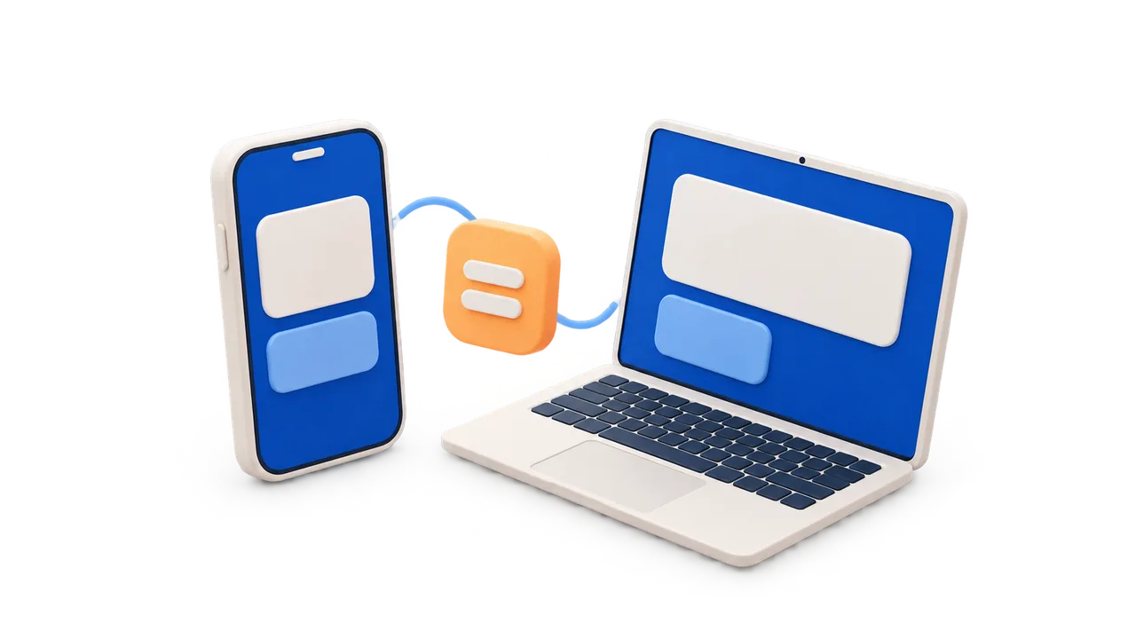 A smartphone and laptop illustrating mobile and desktop application development
